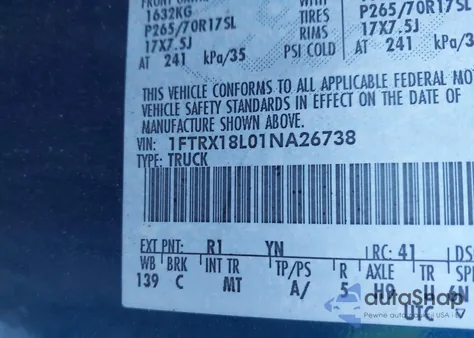 2001 Ford F-150 Lariat/Xl/Xlt z USA, uszkodzony, nr VIN 1FTRX18L01NA26738